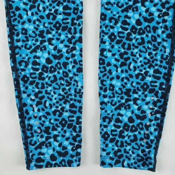 Nike Running Dri Fit Leggings Blue Animal Print Womens XS Zip Pocket Reflective - Picture 5 of 13